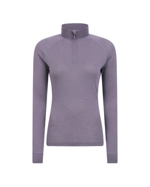 Mountain Warehouse Dames/Dames Merino Wol Zip Hals Thermo Top (Donker paars)