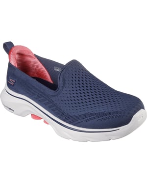 Skechers GO WALK 7 - Vina Textile Dames Navy/Coral Trainers