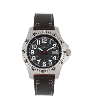 Elevon Aviator horloge met leren band en datum