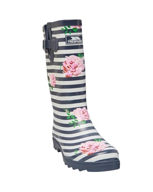 Trespass Womens/Ladies Elena Floral Wellington Boots (Navy/White/Pink)