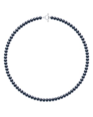 Halsband med äkta odlade sötvattenspärlor och halvrunda 6-7 mm