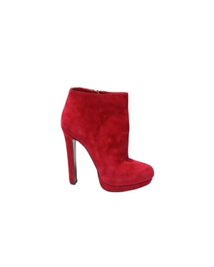 Alexander McQueen Ankle Boots in Red Suede