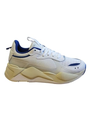 Puma RS-X Tech Heren Trainers Wit Blauw Veterschoenen Casual Running Schoenen 369329 03