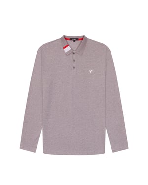 D-Rock Mens Polo Shirt with Dual-Stripe Collar Long Sleeve