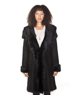 Dames Toscana schapenvacht suède trenchcoat-Tbilisi