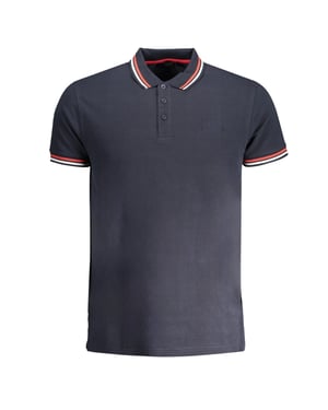 Cavalli Class Polo met Tipped Kraag en Toned Logo in Marineblauw