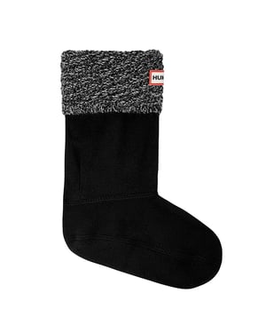 Hunter Original Flätad Directional Rib Kort Herr Svarta Stövelstrumpor