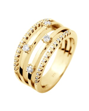 Ring Diamonds 0,32 Cts Satellite Jewelry Gold Yellow