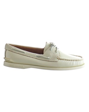 Sperry A/0 2-Eye Pin Perf herenschoenen wit