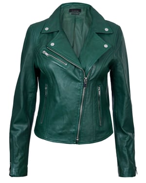 Dames klassiek leren Brando bikerjack-Loughton