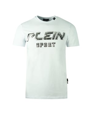 Plein Sport Zilver Logo Witte T-Shirt
