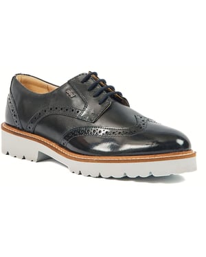 Pod Kortney Leather Women's Navy Patent Brogues Shoes