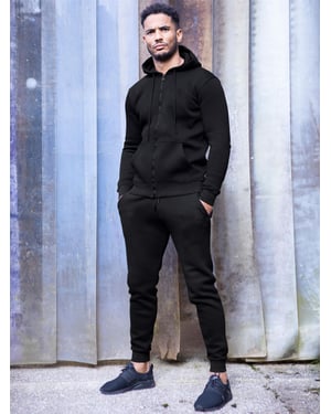 Enzo | Heren Zip Up Hoodie Tracksuit Set - Zwart