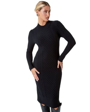 Cable Knit Midi Jumper Dress