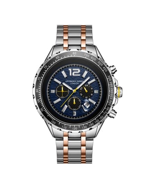 Handmonterad Anthony James Limited Edition Chronograph Racer Blue-klocka
