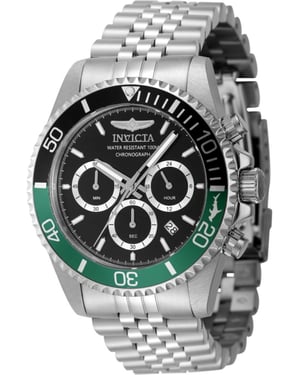Invicta Pro Diver 48380 Heren Horloge - Quartz Uurwerk - Roestvrij Staal met zwarte Wijzerplaat - 43mm