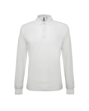 Asquith & Fox Mens Classic Fit Long Sleeved Polo Shirt (White)
