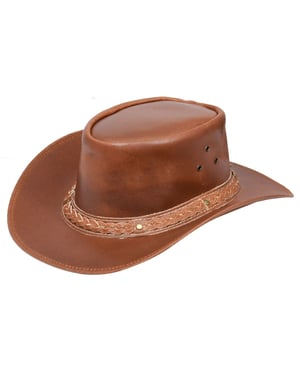 Cowboy Outback Aussie Bush Hat i äkta läder