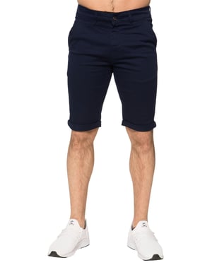Enzo | Heren slim fit stretch chinoshort - marineblauw