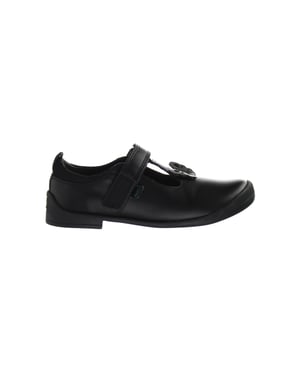 Kickers Bridie Flutter T-Bar Kids Black Shoes