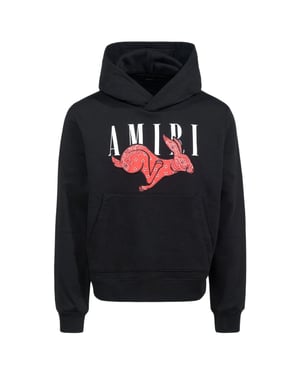 Amiri CNY Rabbit Logo Svart huvtröja