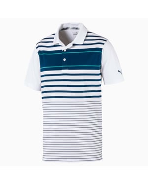 Puma Cobra Spotlight Striped Collared Sports Golf Polo Shirt 577882 16
