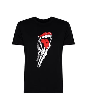 Les Hommes T-Shirt Tongue Prank Herr Svart