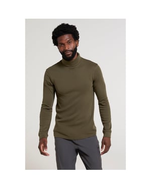 Mountain Warehouse Heren Meribel Katoenen Thermo Top (Kaki Groen)