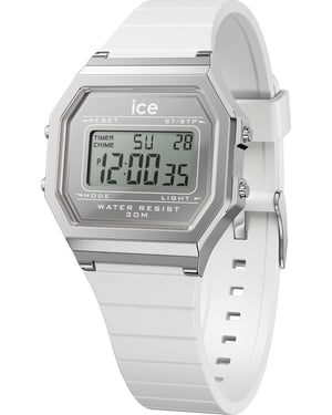 Ice Watch Ice Digit Retro - Metal Silver Mirror - White Women's White Watch 022734