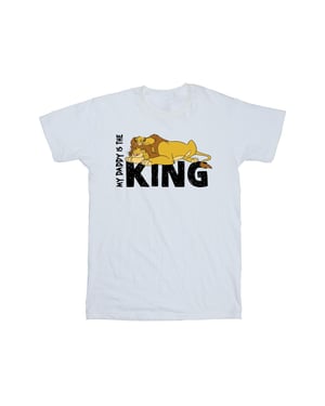 Disney Jongens The Lion King Papa is Koning T-Shirt (Wit)