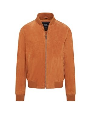Mens Soft Goat Suede MA-1 Varsity Bomber Jacket  - Dalian