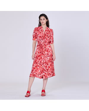 Klassieke shirtjurk met abstracte print