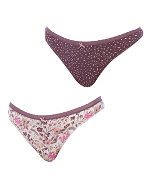 Set van 2 katoenen strings 1031248 Dames
