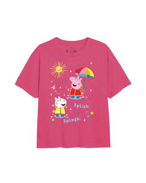 Peppa Pig Meisjes T-shirt regenachtige dag (Fuchsia)