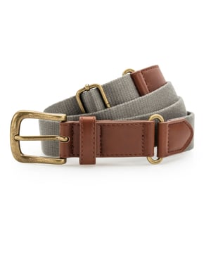 Asquith & Fox Heren Fauxleer en Canvasgordel (Leisteen)