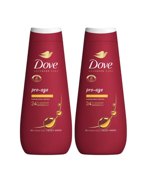 Dove Advanced Care Body Wash Pro Age for 24Hrs Renewing Micromoisture 400ml, 2pk