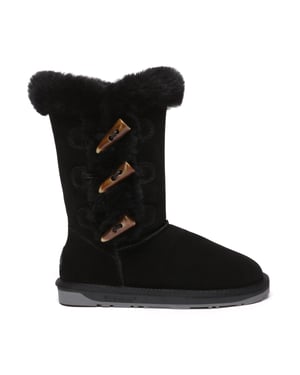 EVER AU Australia Women Ashy Horn Toggle Buttons Tall Boots