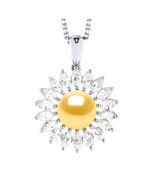 SUN Halsband Sötvattenspärlsmycken 8-9mm Guld 925