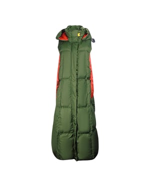Parajumpers Lory Green Vest Down Jacket med lång huva