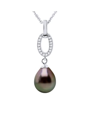 Ketting Jewelry Tahitian Pearl 8-9 mm Pear 925