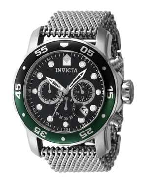 Invicta Pro Diver 47631 Heren Horloge - Quartz Uurwerk - Roestvrij Staal met zwarte Wijzerplaat - 48mm