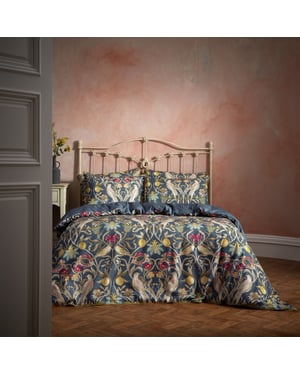 EW by Edinburgh Weavers Liberty Floral Birds Luxury Cotton Duvet Cover Set