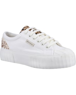 Superga 2631 Kalfsleer Details Vrouwen Wit Avorio/Leopard Spots Trainers