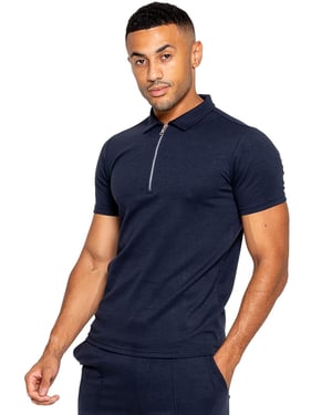 Enzo | Mens Zip Up Polo Shirt