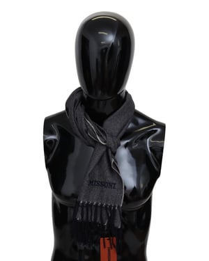 Missoni Heren Grijs Kasjmier Gebreide Unisex Nek Omslagdoek