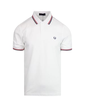 Fred Perry M3600 Twin Tipped Polo Shirt In White