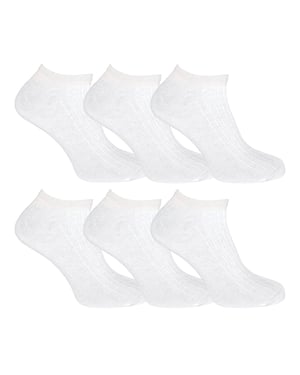 Ankelstrumpor i 100% bomull för barn | Sock Snob | Low Cut Trainer-strumpor för pojkar och flickor - Vit