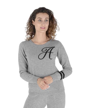Crown Of Edinburgh Cashmere Crew Neck Sweater Stockbridge Grey A