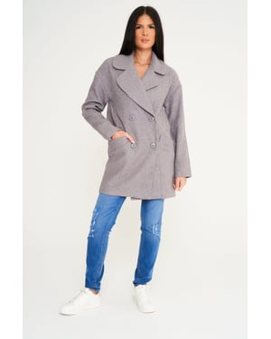 Women's Elle Wool Reefer Jacket in Grey
