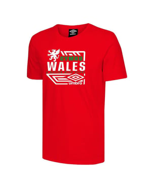 Umbro Wales Diamond Dragon Heren Rood T-Shirt
